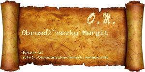 Obrusánszky Margit névjegykártya