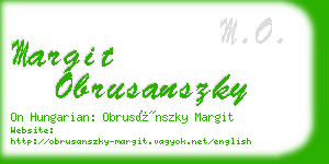 margit obrusanszky business card